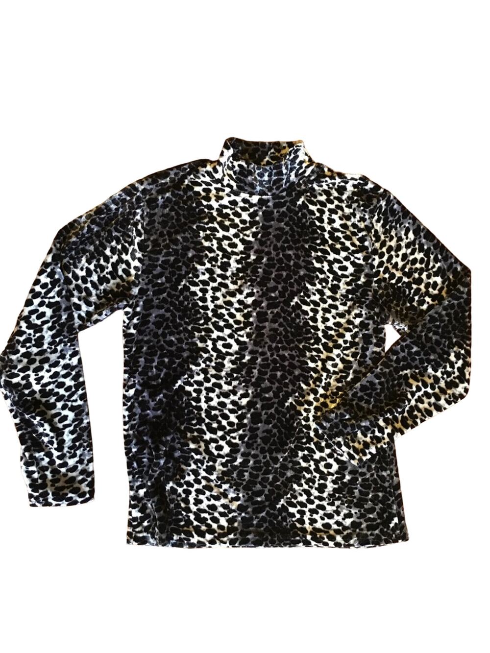 Silver Cheetah Velvet Sweater